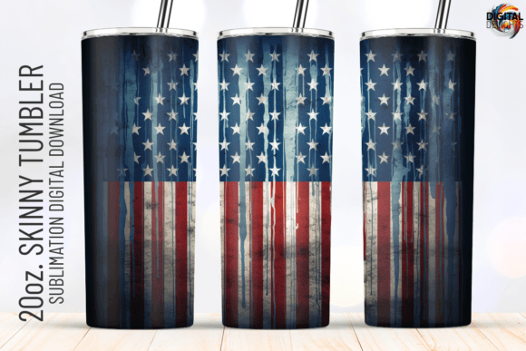 4th July Patriotic American Flag PNG: Graphics for Crafts & Content