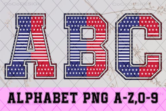 American Flag Alphabet Font: Graphics for Crafts & Content