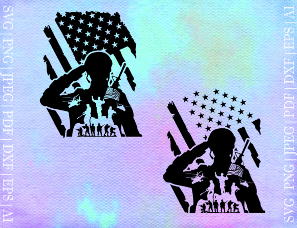 American Flag Soldier SVG for Crafts and Graphics