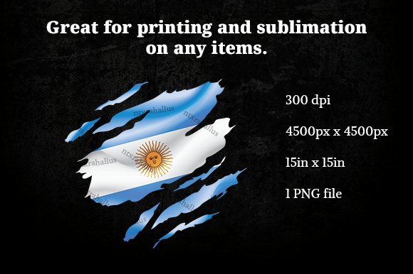 Argentina Ripped Flag Graphics for Crafts