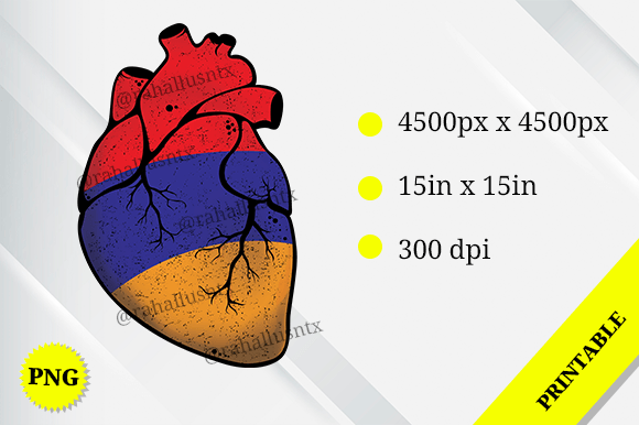 Armenia Heart Flag: Graphics & Crafts Design Asset