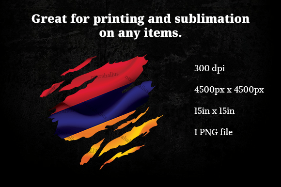 Armenia Ripped Flag Graphics for Crafts