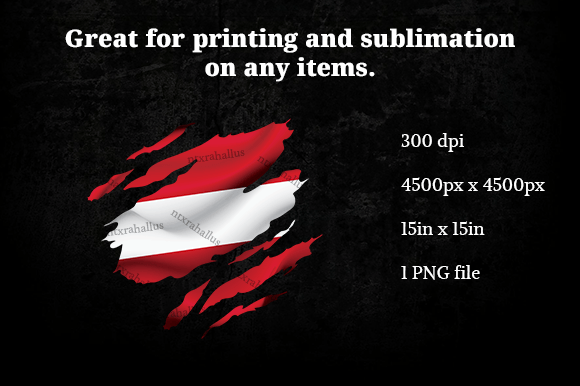 Austria Ripped Flag PNG: Crafts & Graphics for Local Branding