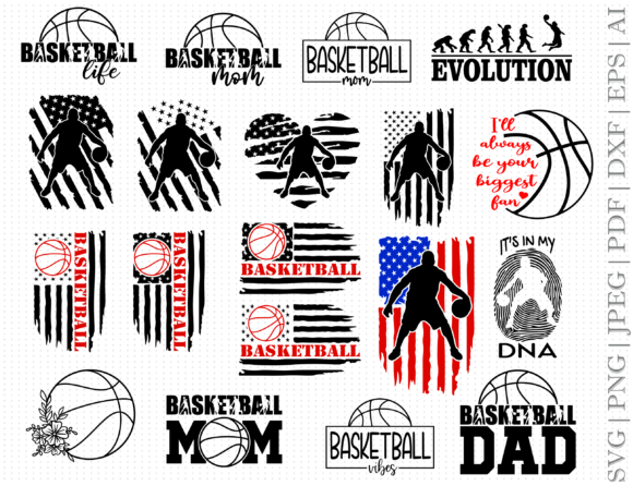 Basketball Flag Bundle Graphics
