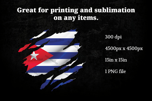 Cuba Ripped Flag Graphics for Crafts