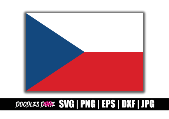 Czech Republic Flag SVG Graphics for Crafts