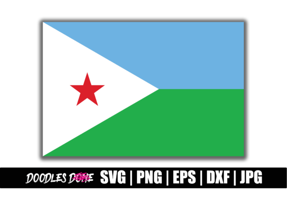 Djibouti Flag SVG for Graphics and Crafts
