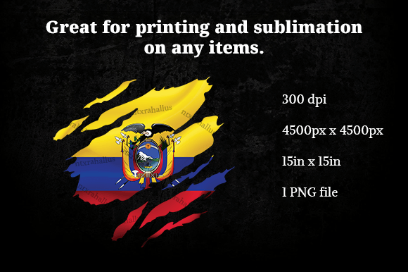 Ecuador Ripped Flag Graphics for Crafts and Editorial Design