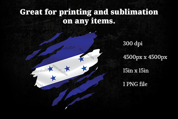 Honduras Ripped Flag PNG for Crafts & Graphics