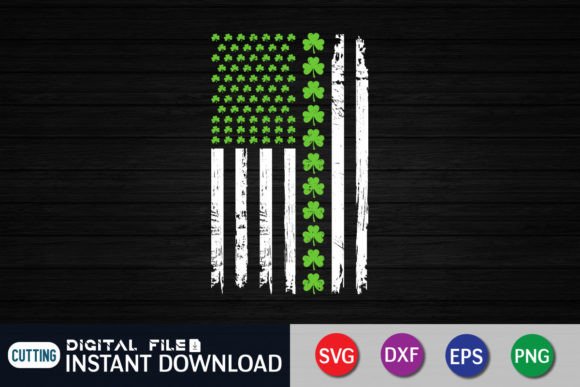 Irish American Shamrock Flag Graphics for Crafts