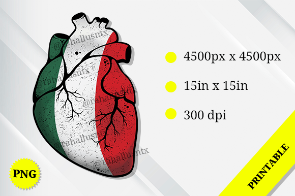 Italy Heart Flag: Graphics for Crafts & Content