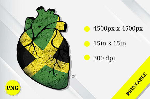 Jamaica Heart Flag: Graphics for Crafts & Content