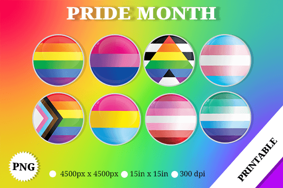 Lgbtqa Pride Circle Flag Graphics for Crafts