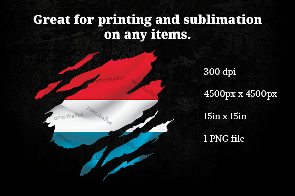 Luxembourg Ripped Flag PNG: Graphics for Crafts & Creative Sellers