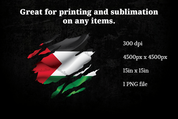 Palestine Ripped Flag PNG: Graphics for Crafts & Creative Campaigns