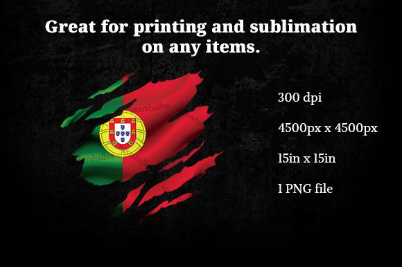 Portugal Ripped Flag PNG: Graphics for Crafts & Local Branding