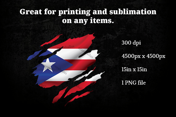 Puerto Rico Ripped Flag PNG: Graphics for Crafts & Creative Sellers