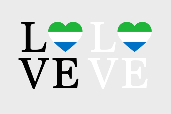 Sierra Leone Flag, Love Sierra Leone SVG for Graphics and Crafts