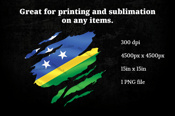 Solomon Islands Ripped Flag PNG: Graphics for Crafts