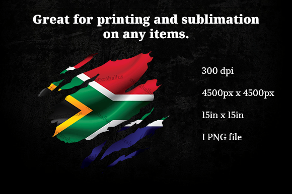 South Africa Ripped Flag PNG: Graphics for Crafts & Branding