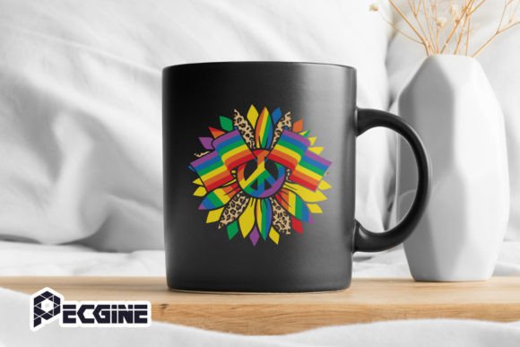 Sunflower LGBT Rainbow Flag Graphics for Crafts