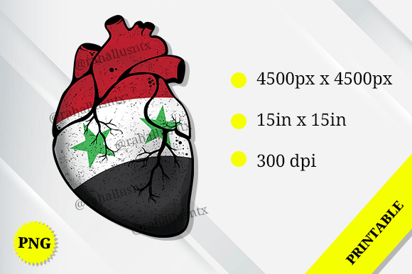 Syria Heart Flag Graphics for Crafts