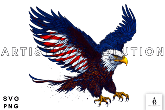 USA Patriotic Eagle Flag SVG 4th of July