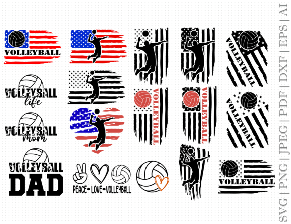 Volleyball Flag Bundle SVG